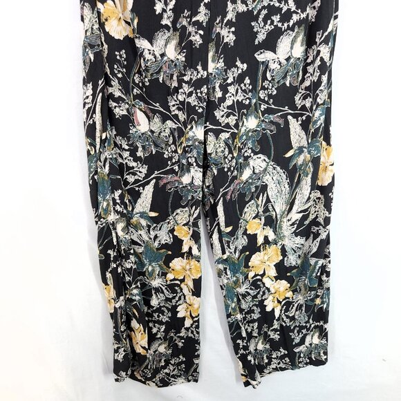 Free People Halter Wide Leg Jumpsuit Size 2 Cropped Floral Print Crinkle Fabric - Picture 14 of 16